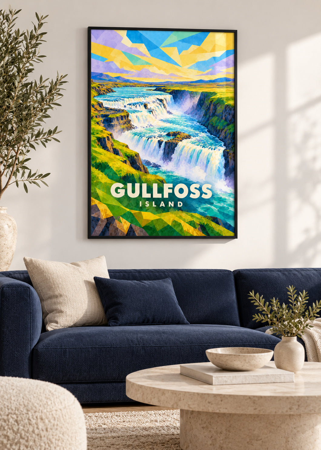 Gullfoss – Island – mockup-schwarz
