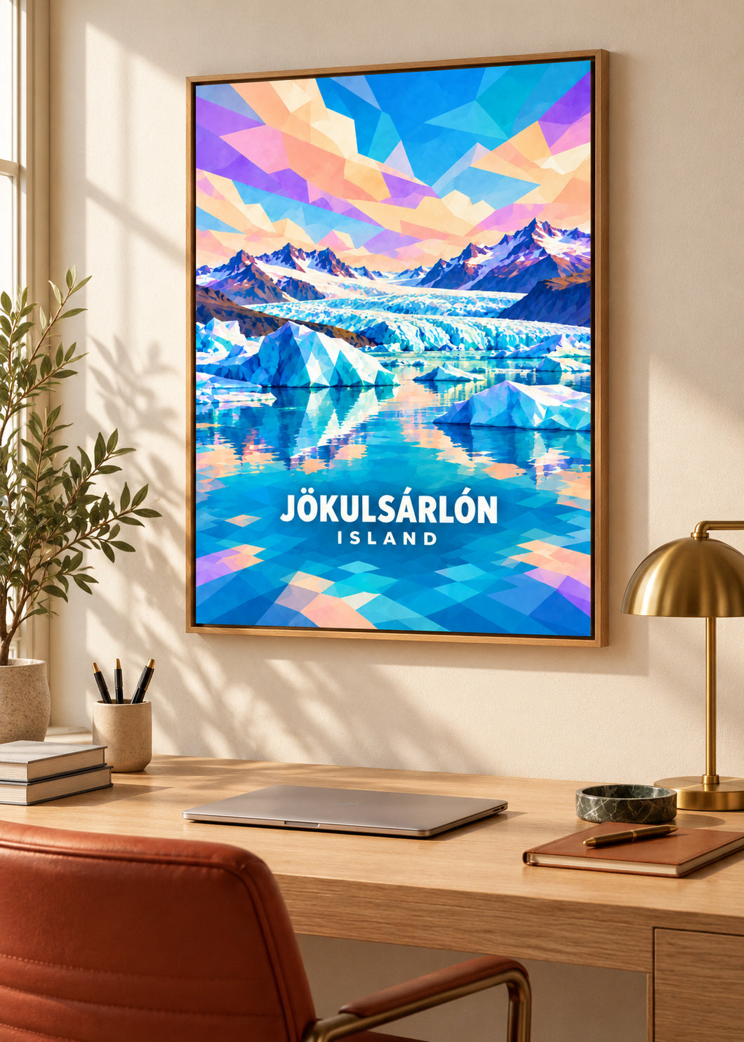 Jökulsárlón – Island – mockup-naturholz