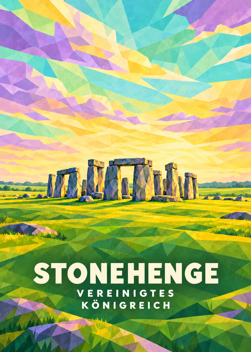 Stonehenge – Vereinigtes Königreich – Geometrische Illustration