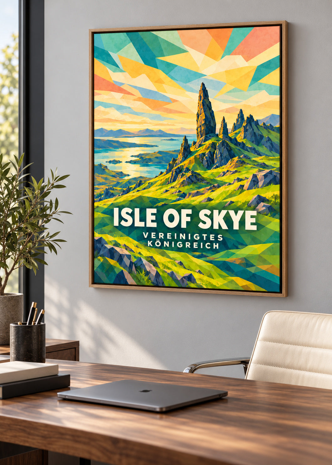 Isle of Skye – Vereinigtes Königreich – Leinwand mit Naturholzrahmen