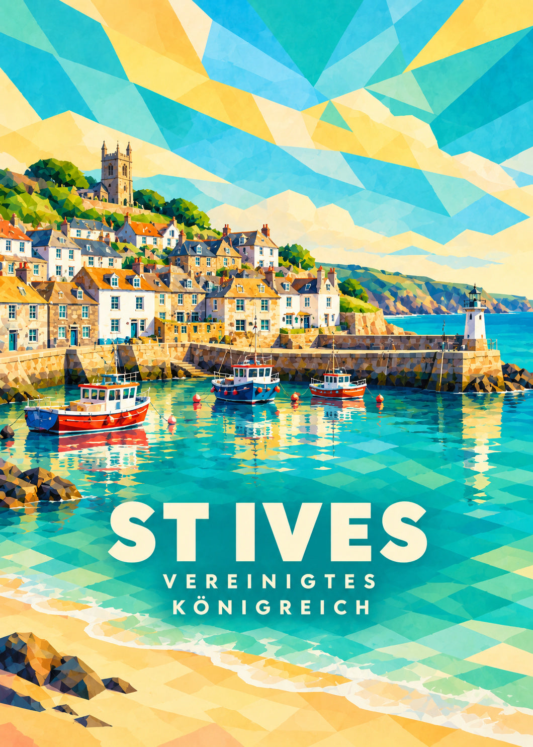 St Ives – Vereinigtes Königreich – Geometrische Illustration
