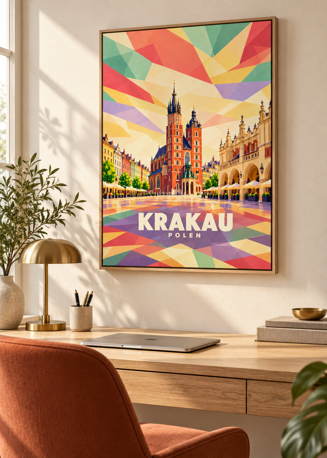 Krakau – Polen – Leinwand mit Naturholzrahmen