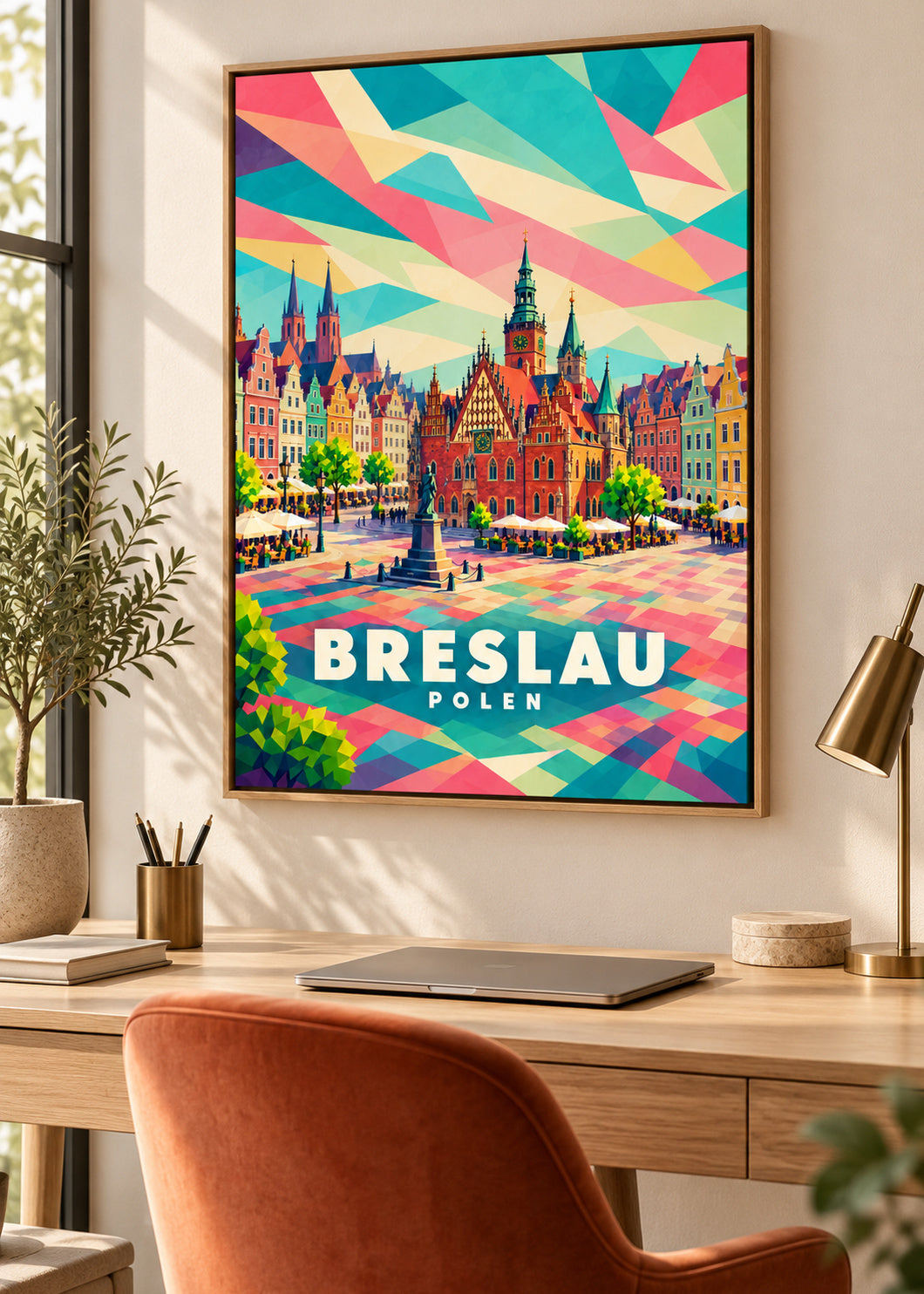 Breslau – Polen – Leinwand mit Naturholzrahmen