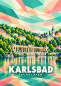 Karlsbad – geometrische Ortsillustration, Tschechien