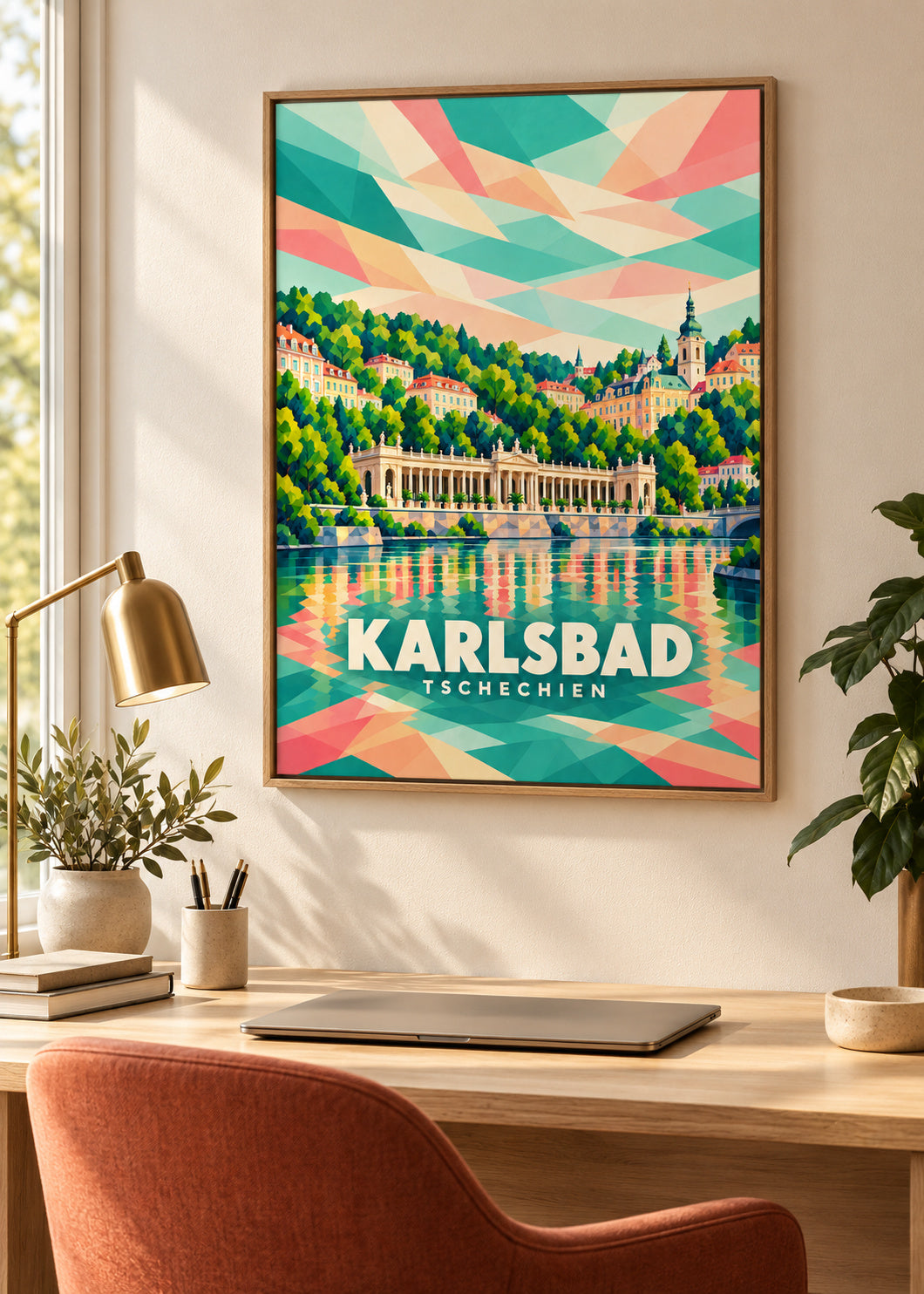 Karlsbad im Naturholz-Schattenfugenrahmen