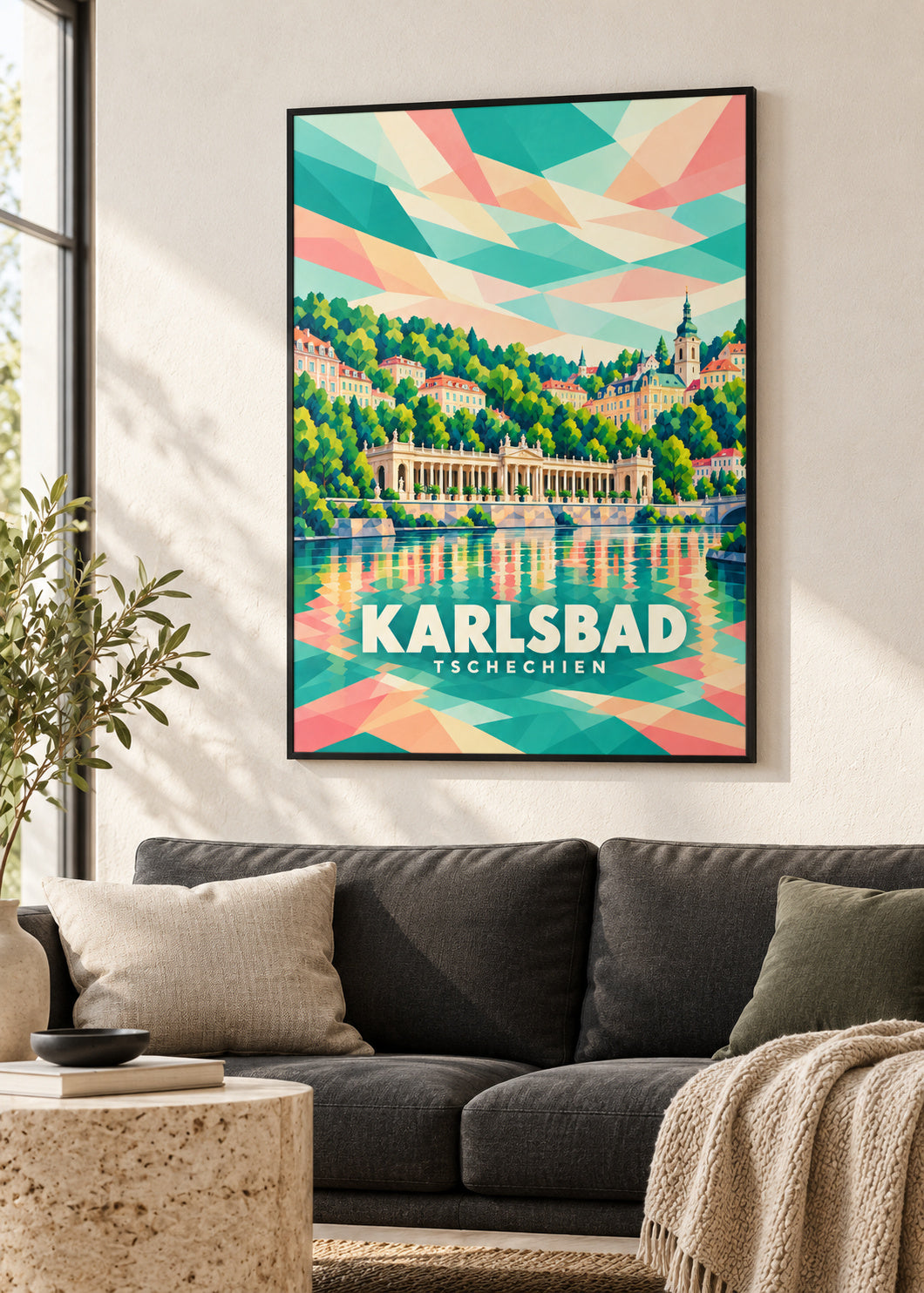 Karlsbad im schwarzen Rahmen