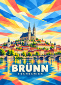 Brünn – geometrische Ortsillustration, Tschechien