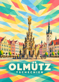 Olmütz – geometrische Ortsillustration, Tschechien