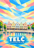 Telč – geometrische Ortsillustration, Tschechien
