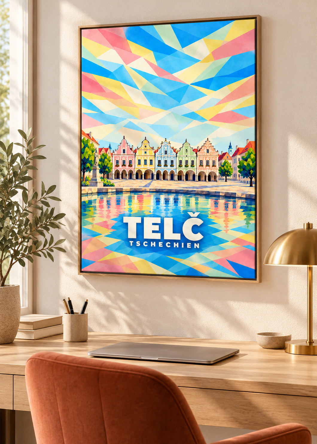 Telč im Naturholz-Schattenfugenrahmen