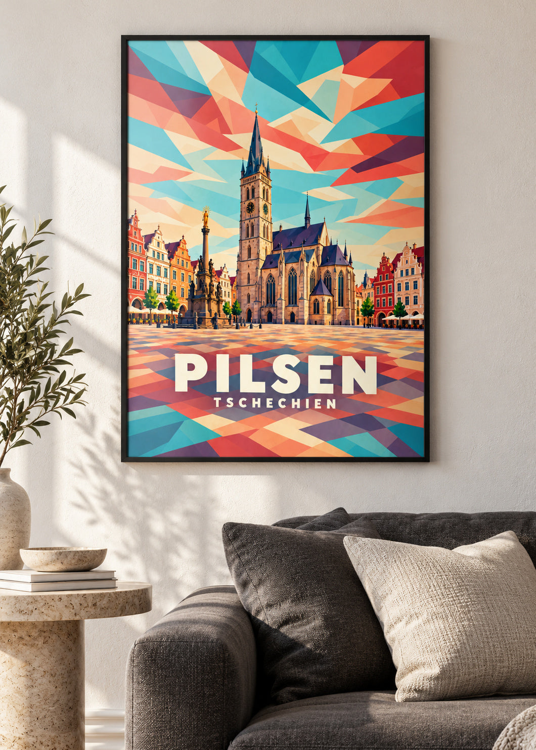 Pilsen im schwarzen Rahmen
