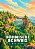 Böhmische Schweiz – geometrische Ortsillustration, Tschechien
