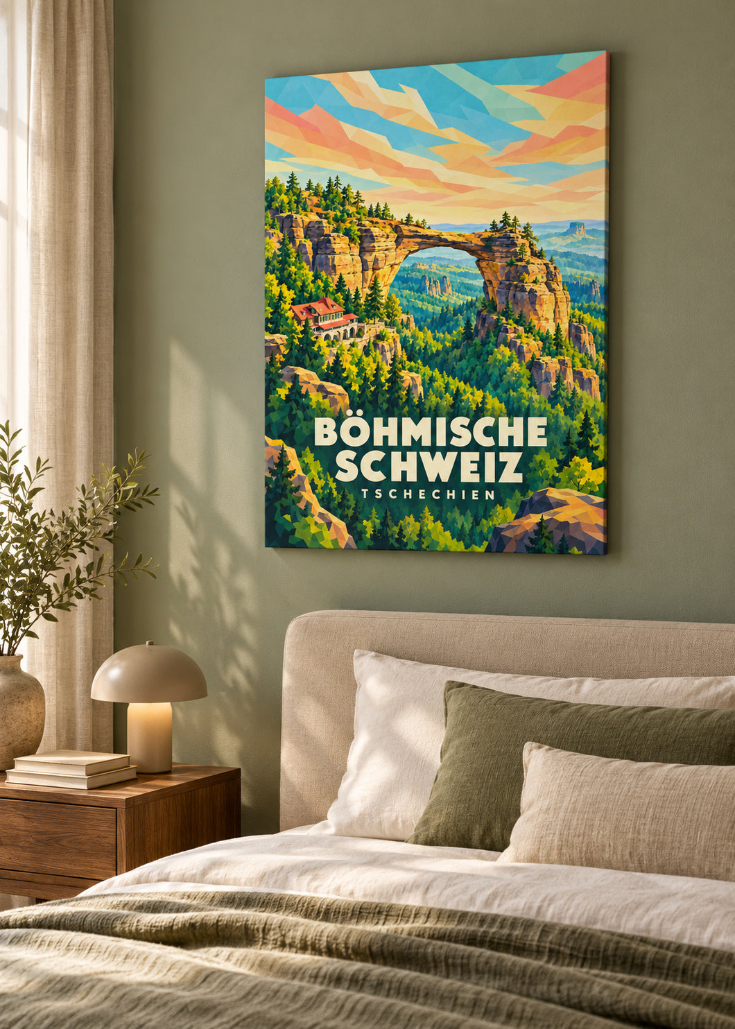 Böhmische Schweiz als rahmenlose Slim-Leinwand