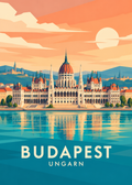 Budapest – geometrische Ortsillustration, Ungarn