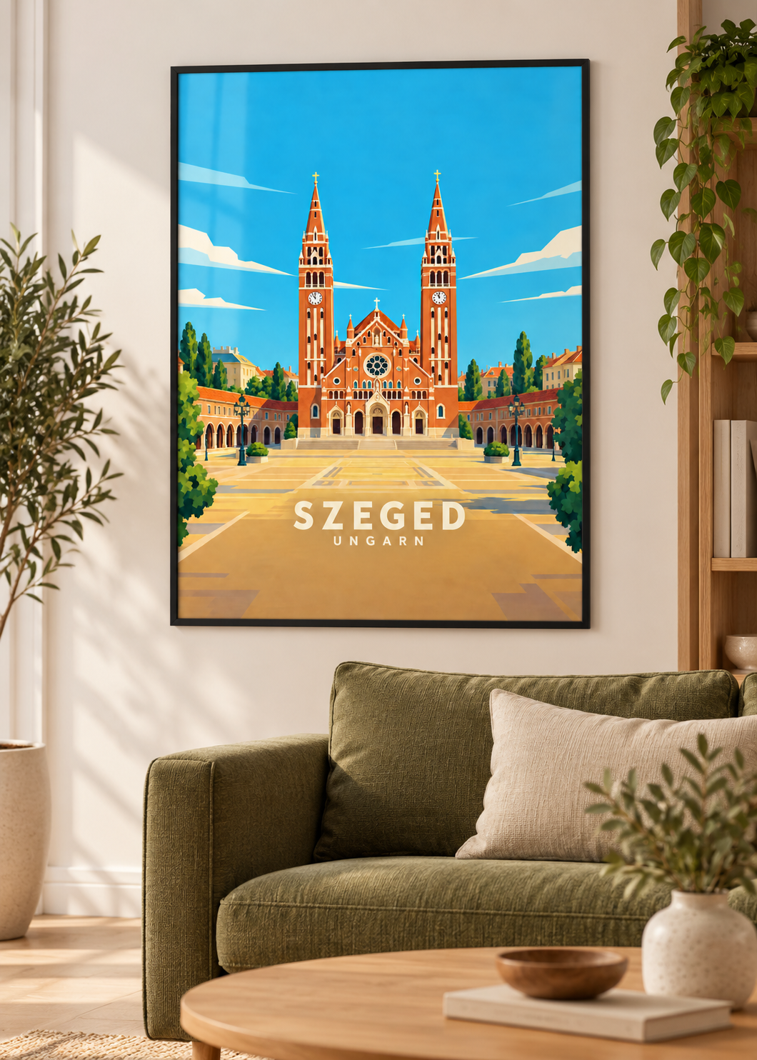 Szeged im schwarzen Rahmen mit Acrylglas