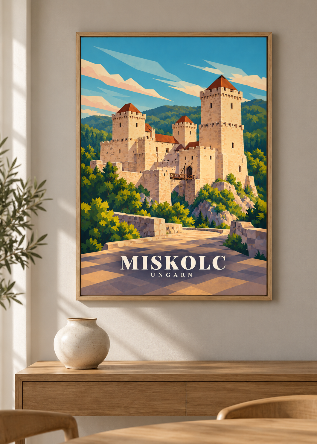 Miskolc Kunstdruck im Naturholzrahmen