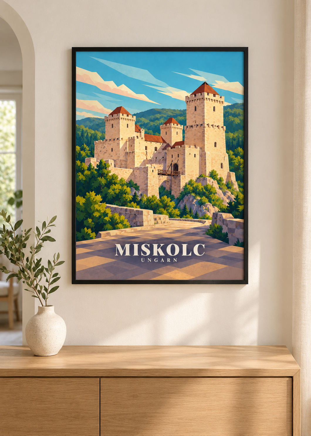 Miskolc Kunstdruck im schwarzen Rahmen