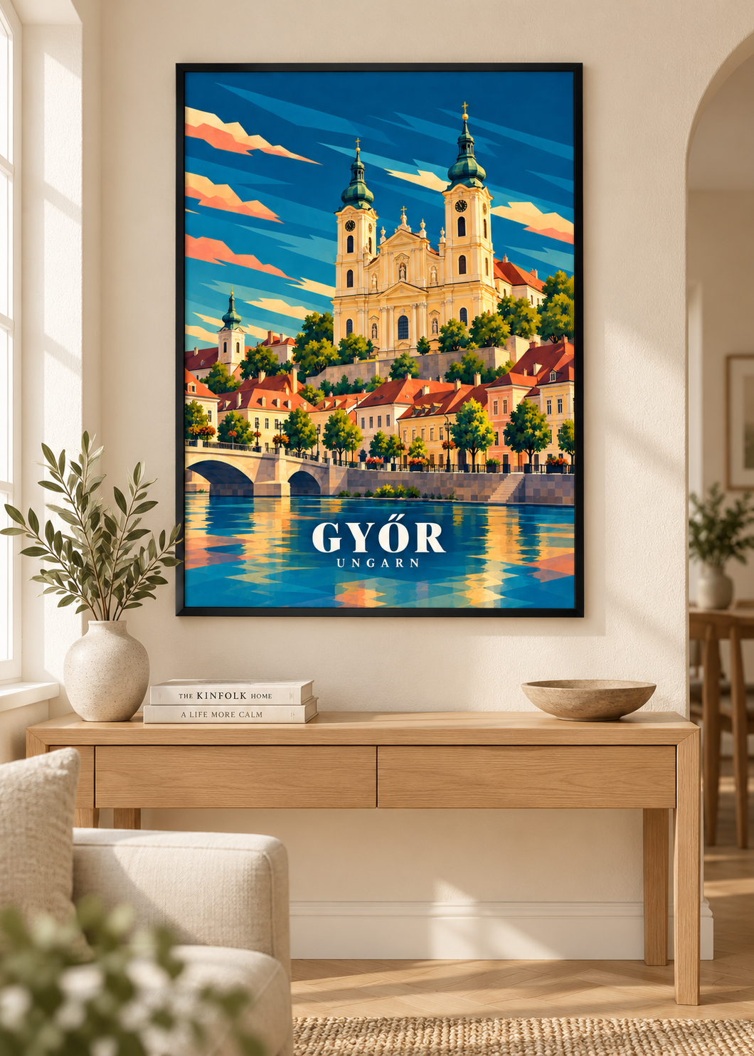 Győr Kunstdruck im schwarzen Rahmen