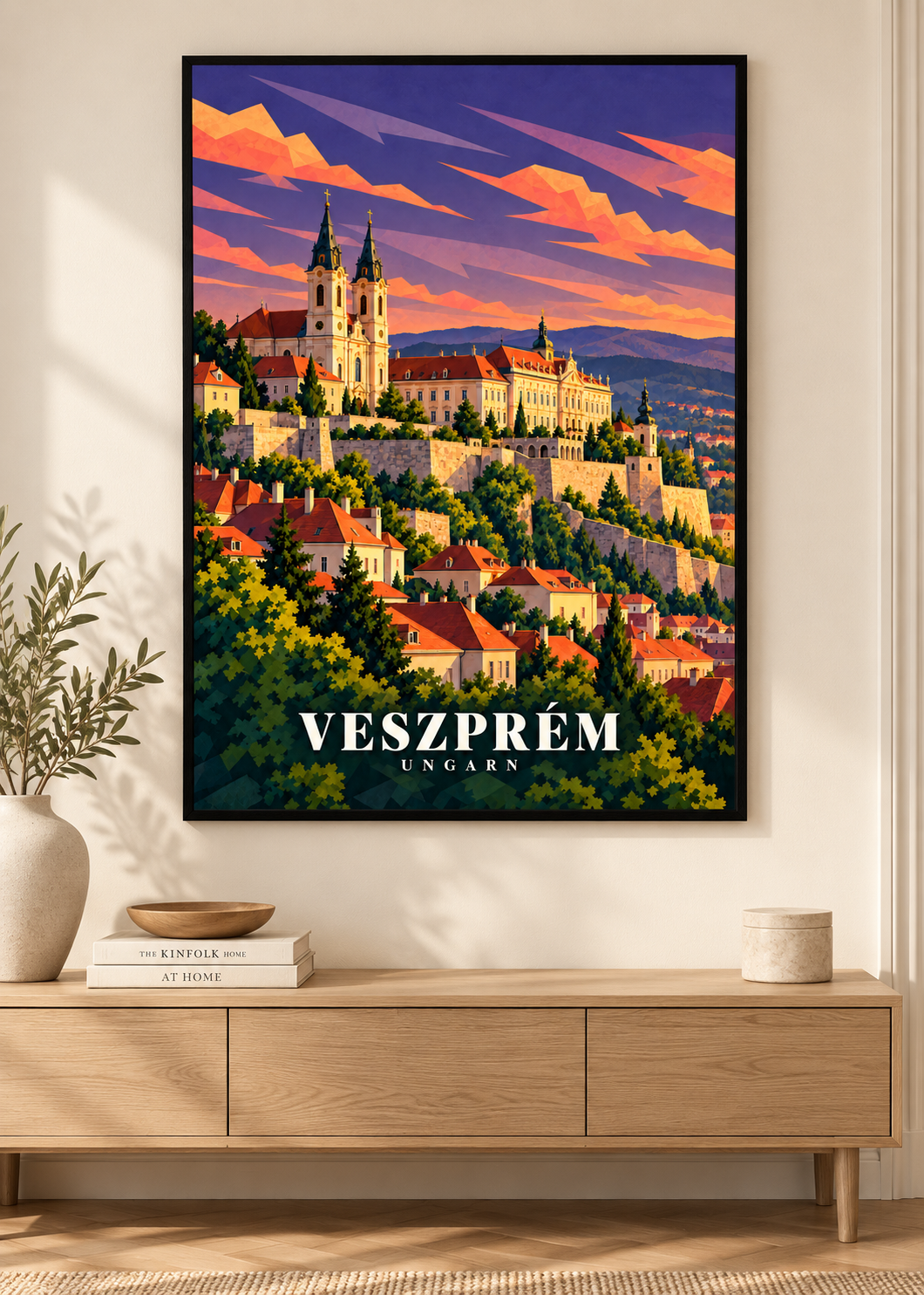 Veszprém Kunstdruck im schwarzen Rahmen