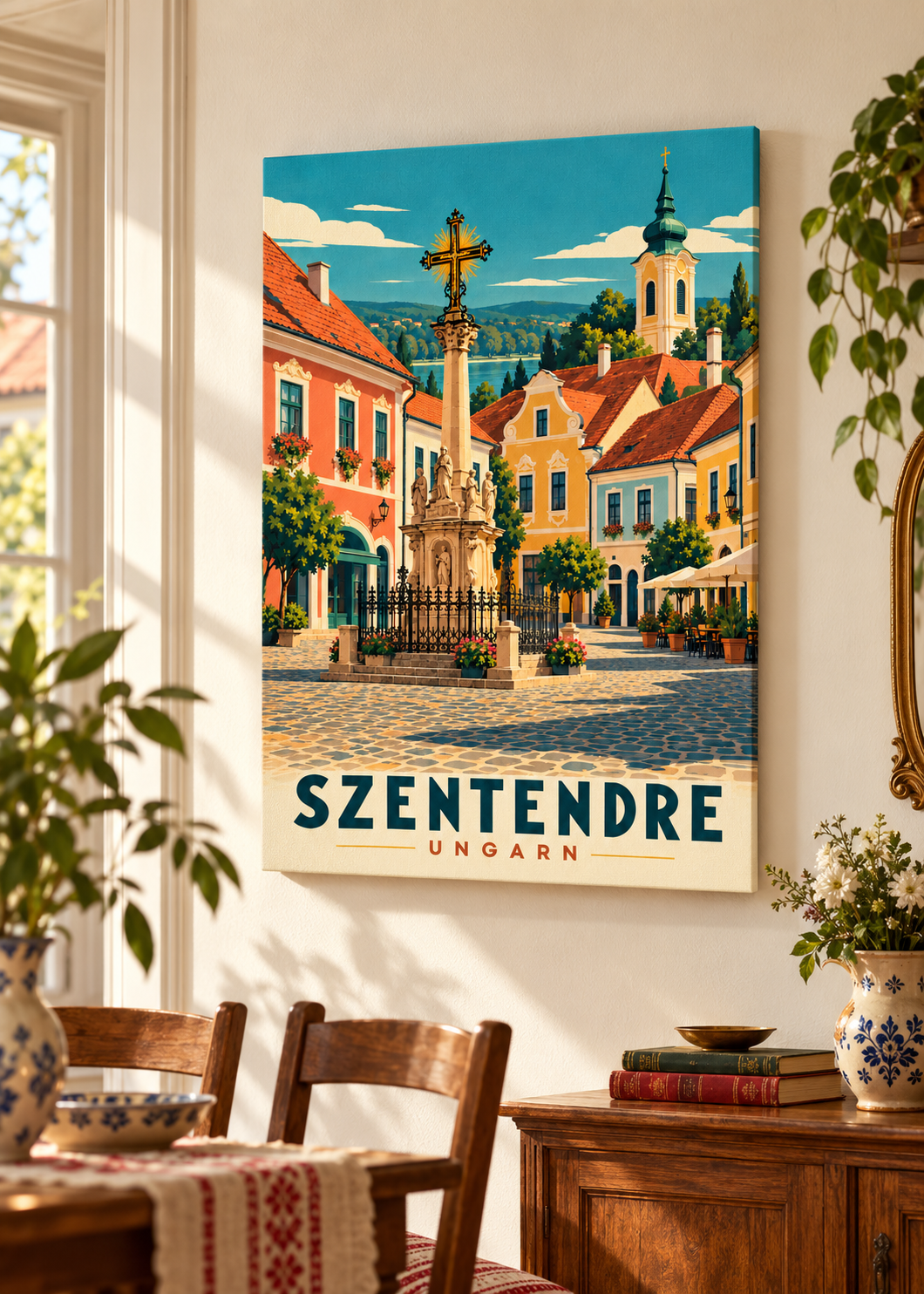 Szentendre Poster als Leinwand im Wohnraum