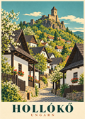 Hollókő Dorf und Burg Poster