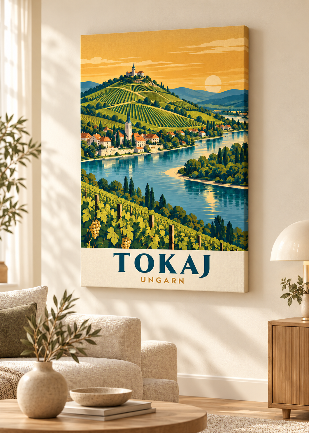 Tokaj Motiv als Leinwand im Wohnraum