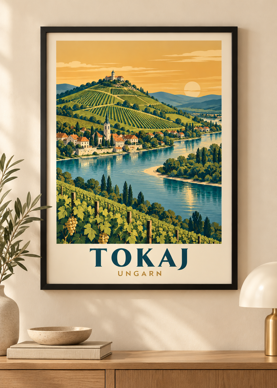 Tokaj Poster im schwarzen Rahmen