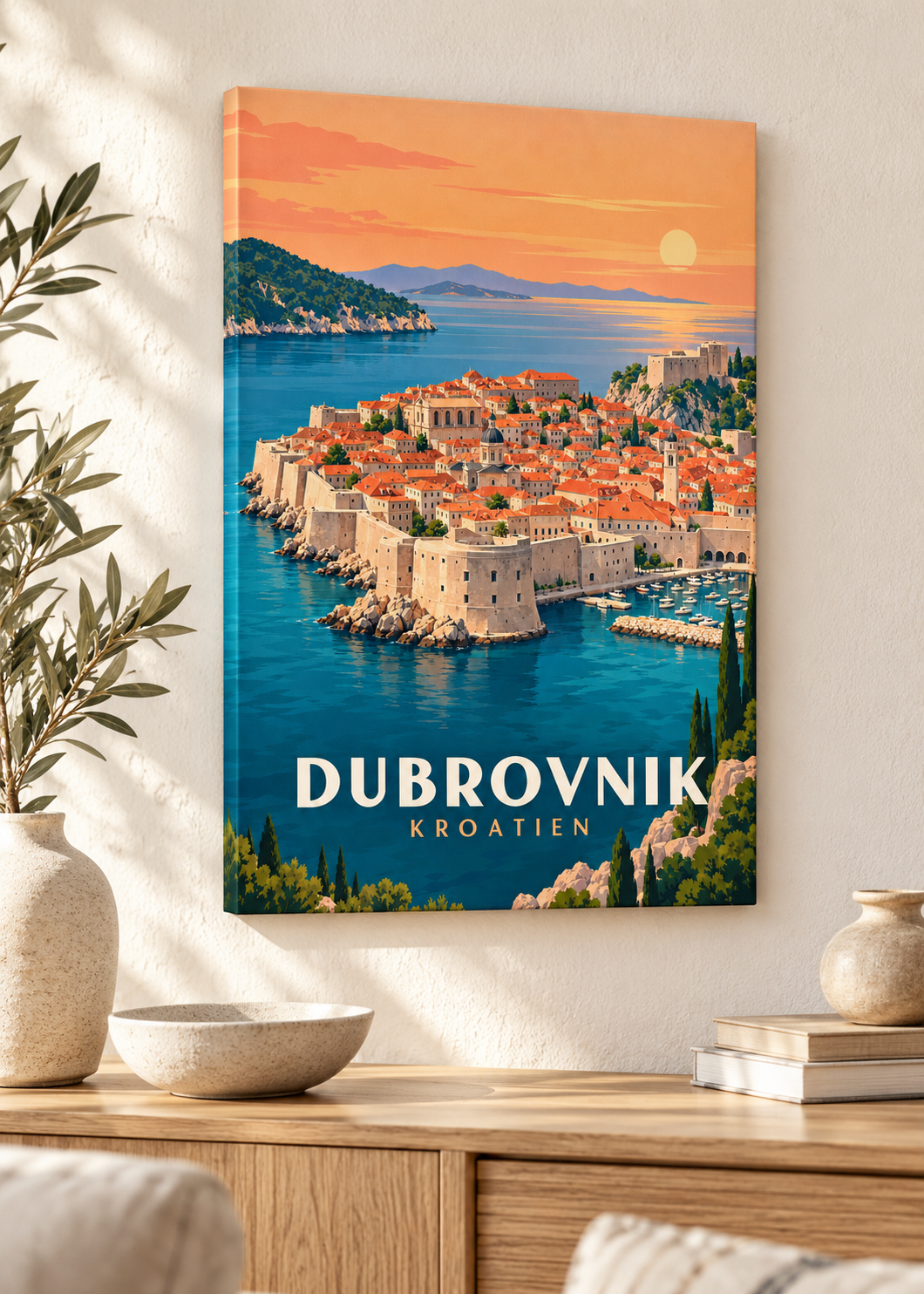 Dubrovnik Motiv als rahmenlose Leinwand