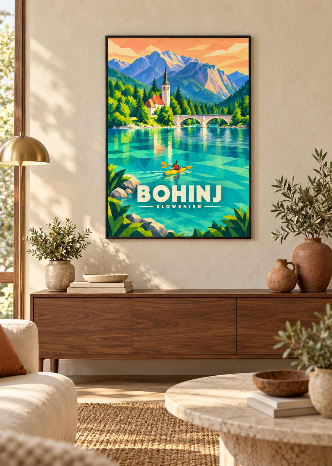 Bohinj – schwarzer Rahmen im Wohnraum