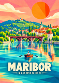 Maribor in Slowenien – geometrische Illustration