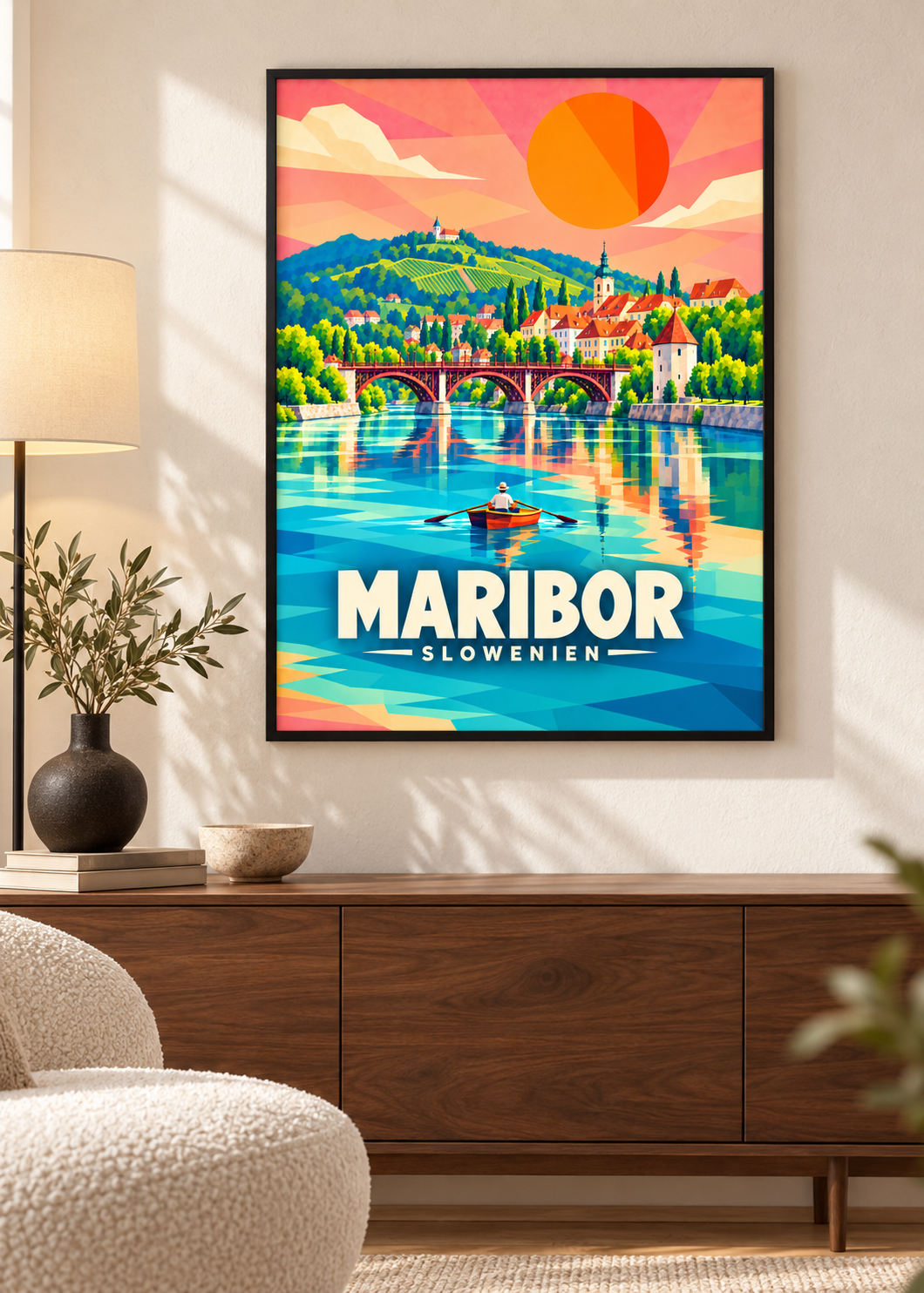 Maribor – schwarzer Rahmen im Wohnraum