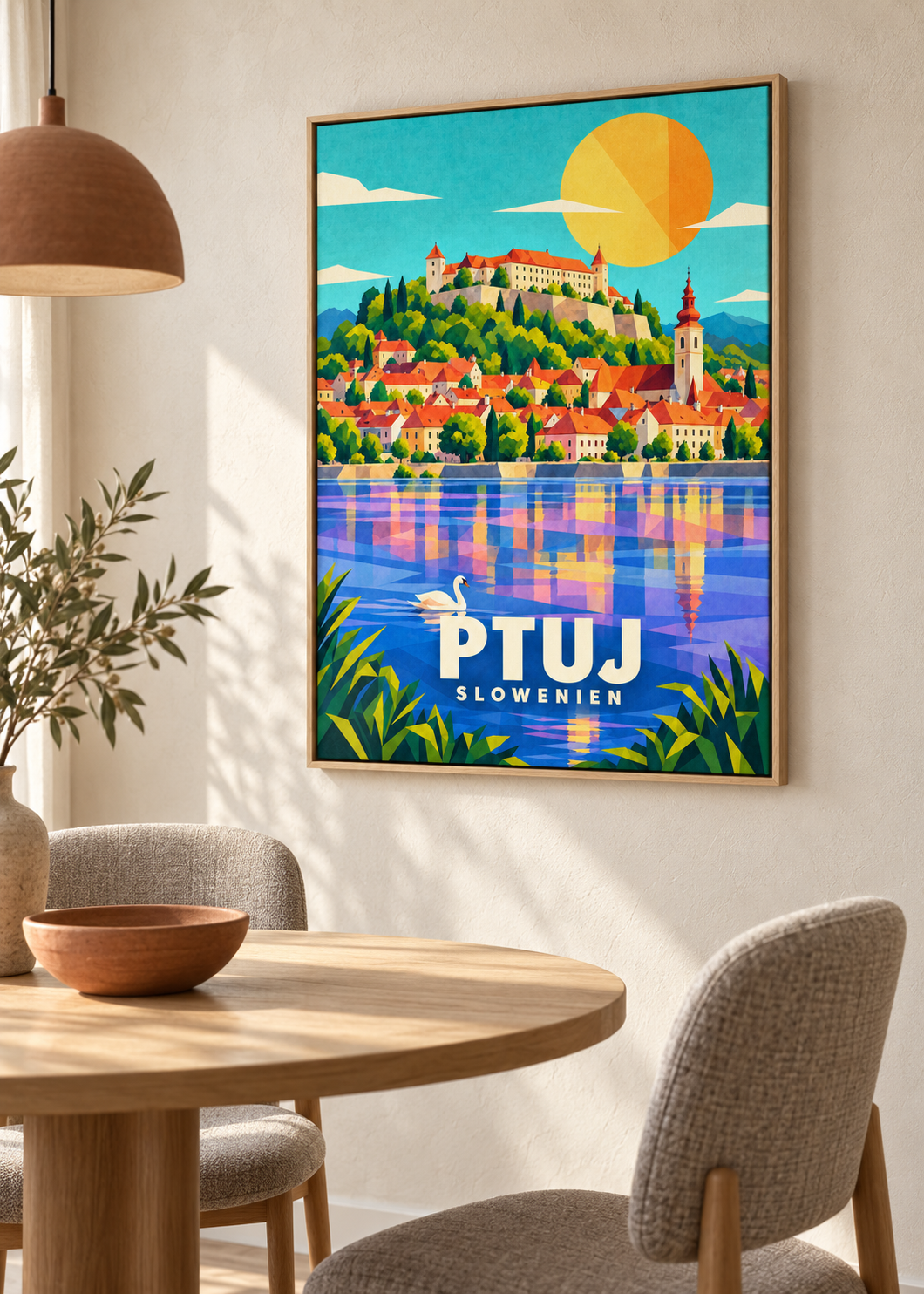 Ptuj – Leinwand im Eichen-Schattenfugenrahmen