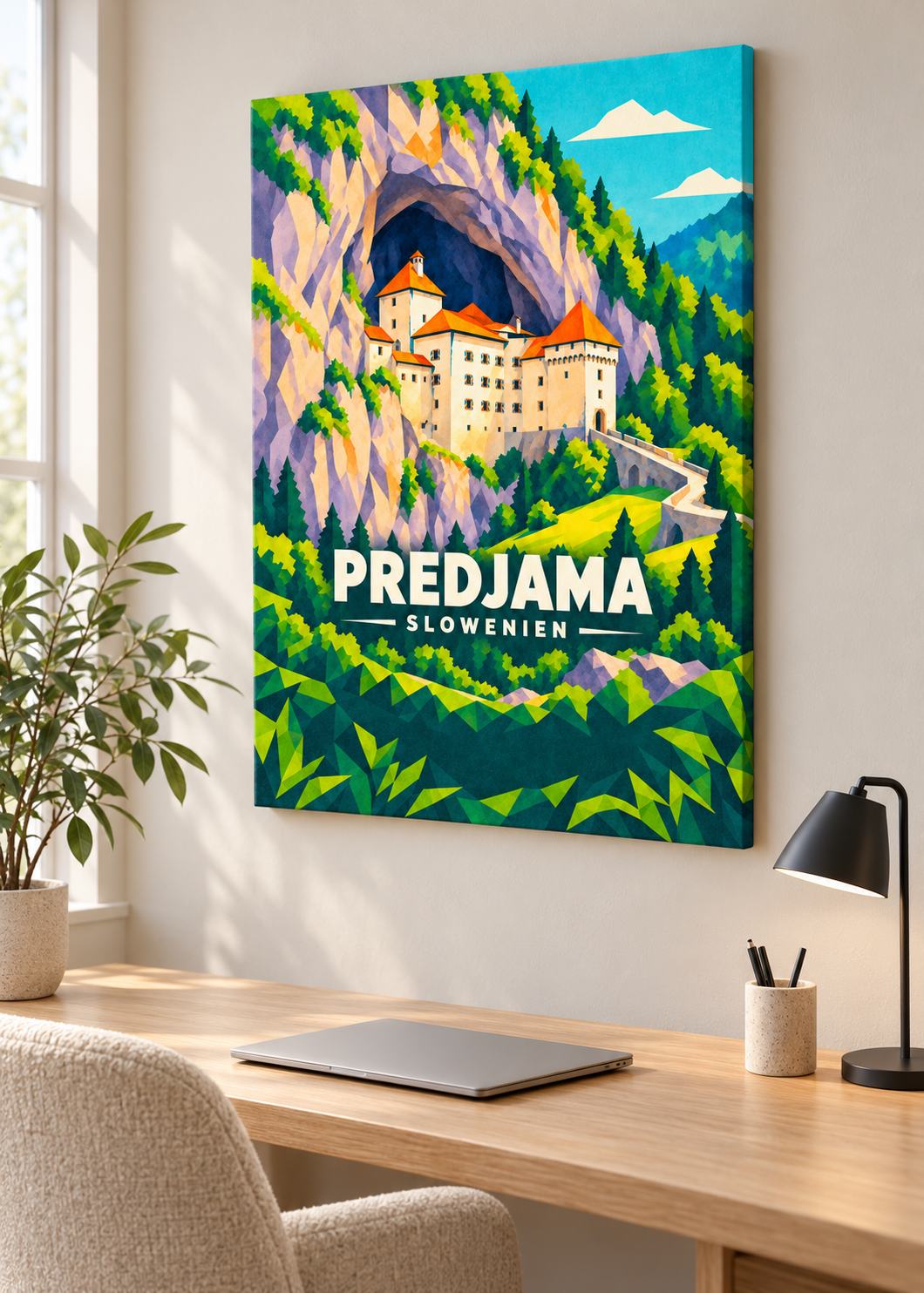 Predjama – rahmenlose Slim-Leinwand