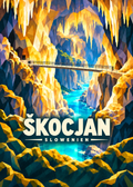 Škocjan in Slowenien – geometrische Illustration