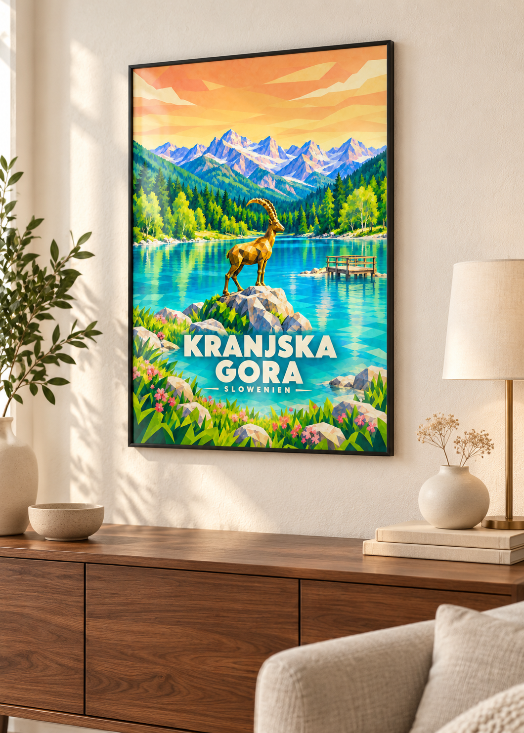 Kranjska Gora – schwarzer Rahmen im Wohnraum