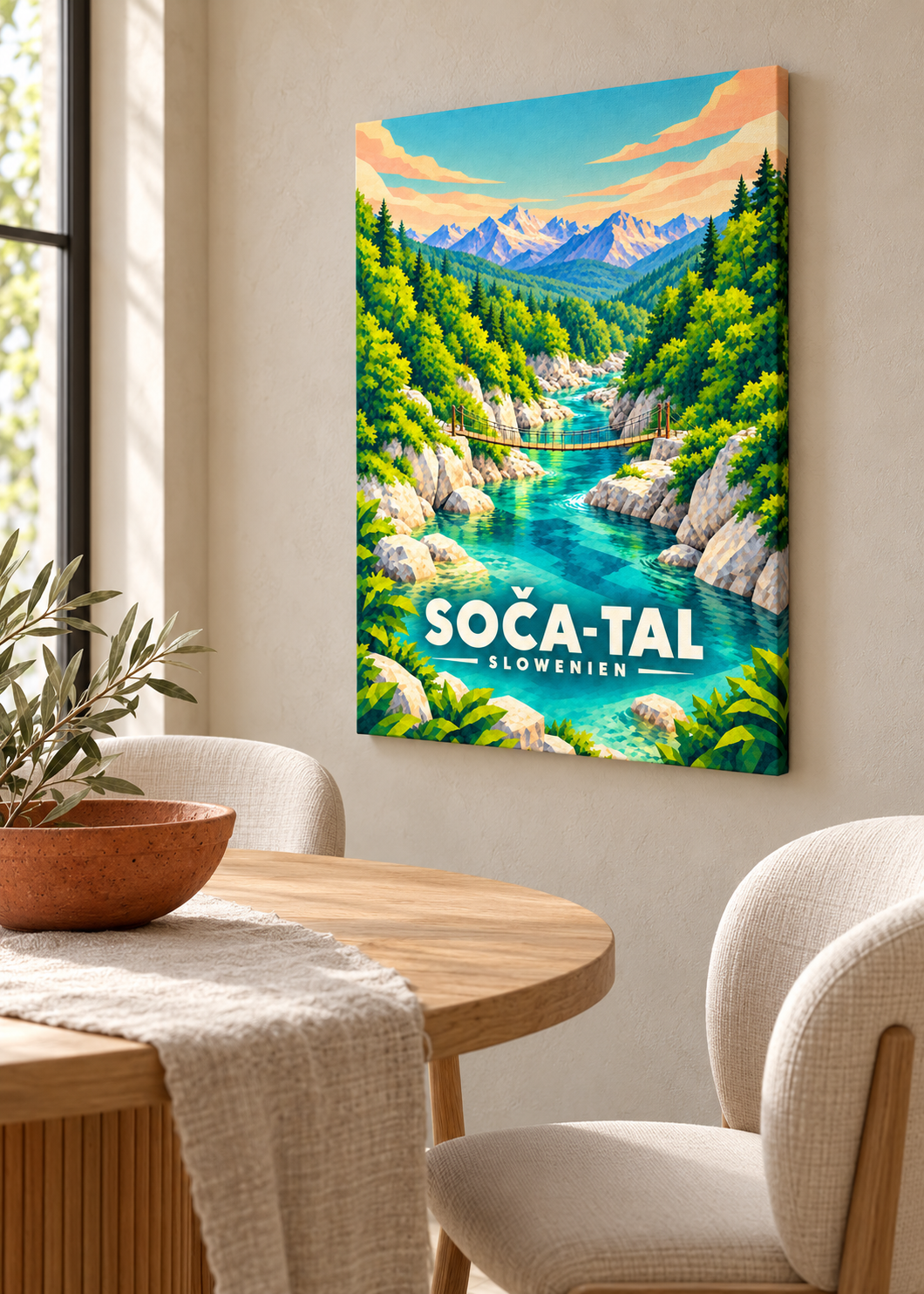 Soča-Tal – rahmenlose Slim-Leinwand