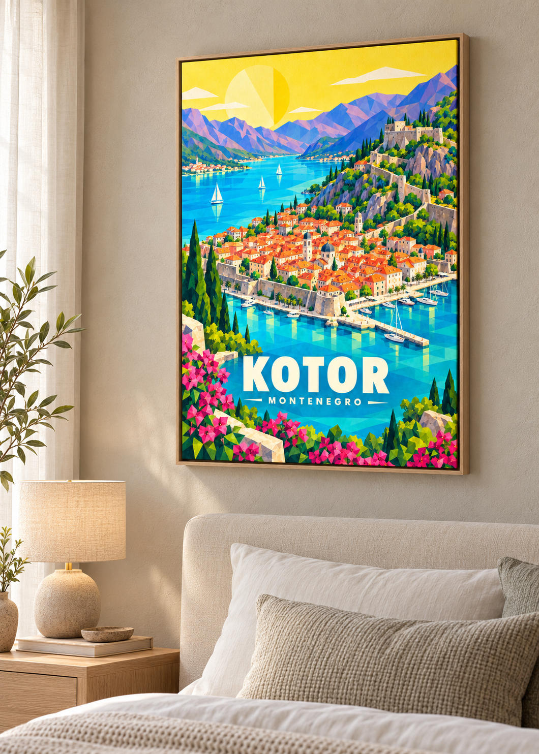 Kotor – Leinwand im Eichen-Schattenfugenrahmen