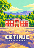 Cetinje in Montenegro – geometrische Illustration