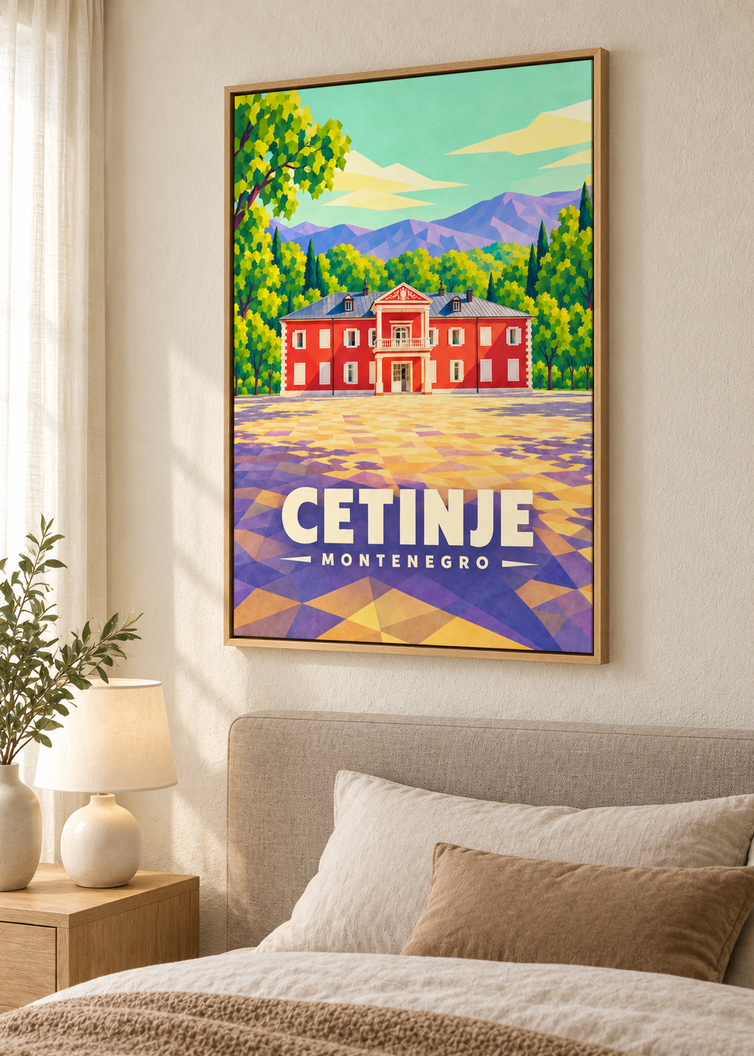 Cetinje – Leinwand im Eichen-Schattenfugenrahmen