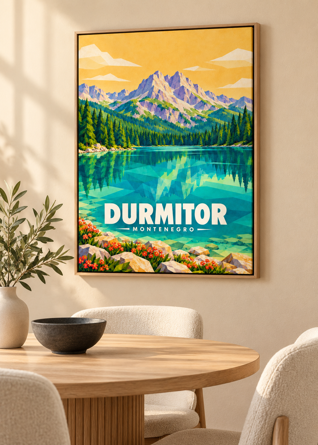 Durmitor – Leinwand im Eichen-Schattenfugenrahmen