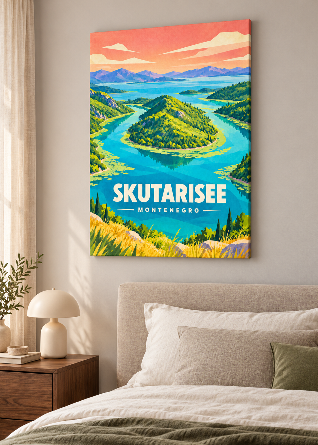 Skutarisee – rahmenlose Slim-Leinwand