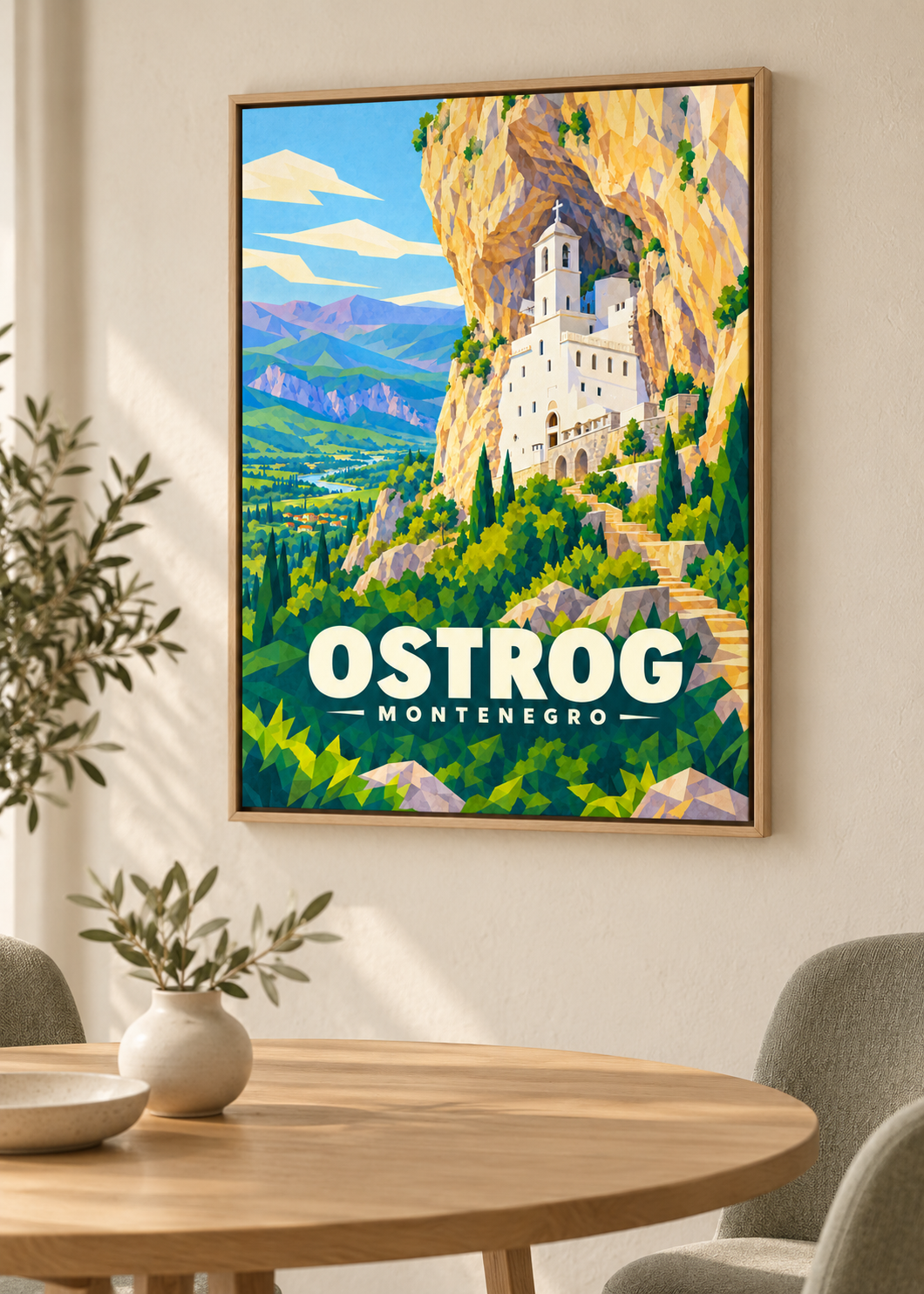 Ostrog – Leinwand im Eichen-Schattenfugenrahmen