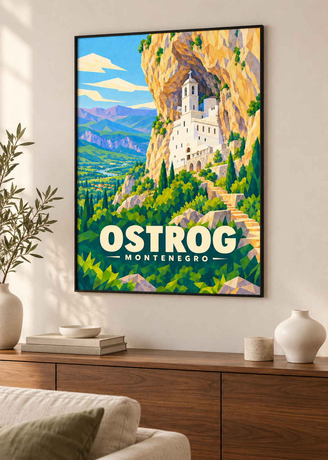 Ostrog – schwarzer Rahmen im Wohnraum