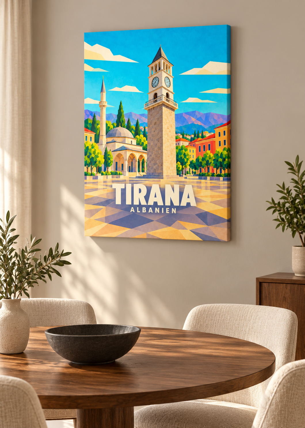 Tirana – rahmenlose Slim-Leinwand