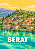 Berat in Albanien – geometrische Illustration