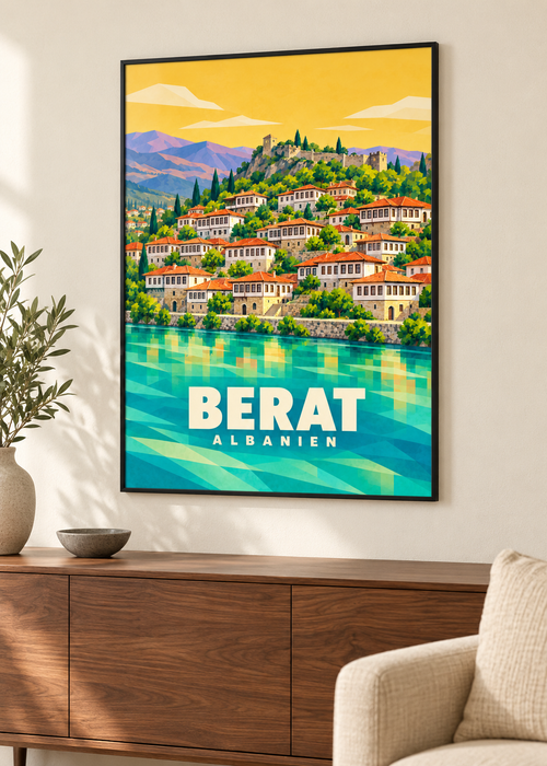Berat – schwarzer Rahmen im Wohnraum