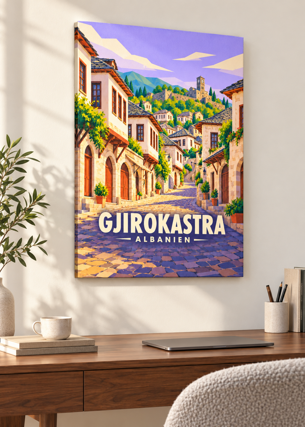 Gjirokastra – rahmenlose Slim-Leinwand