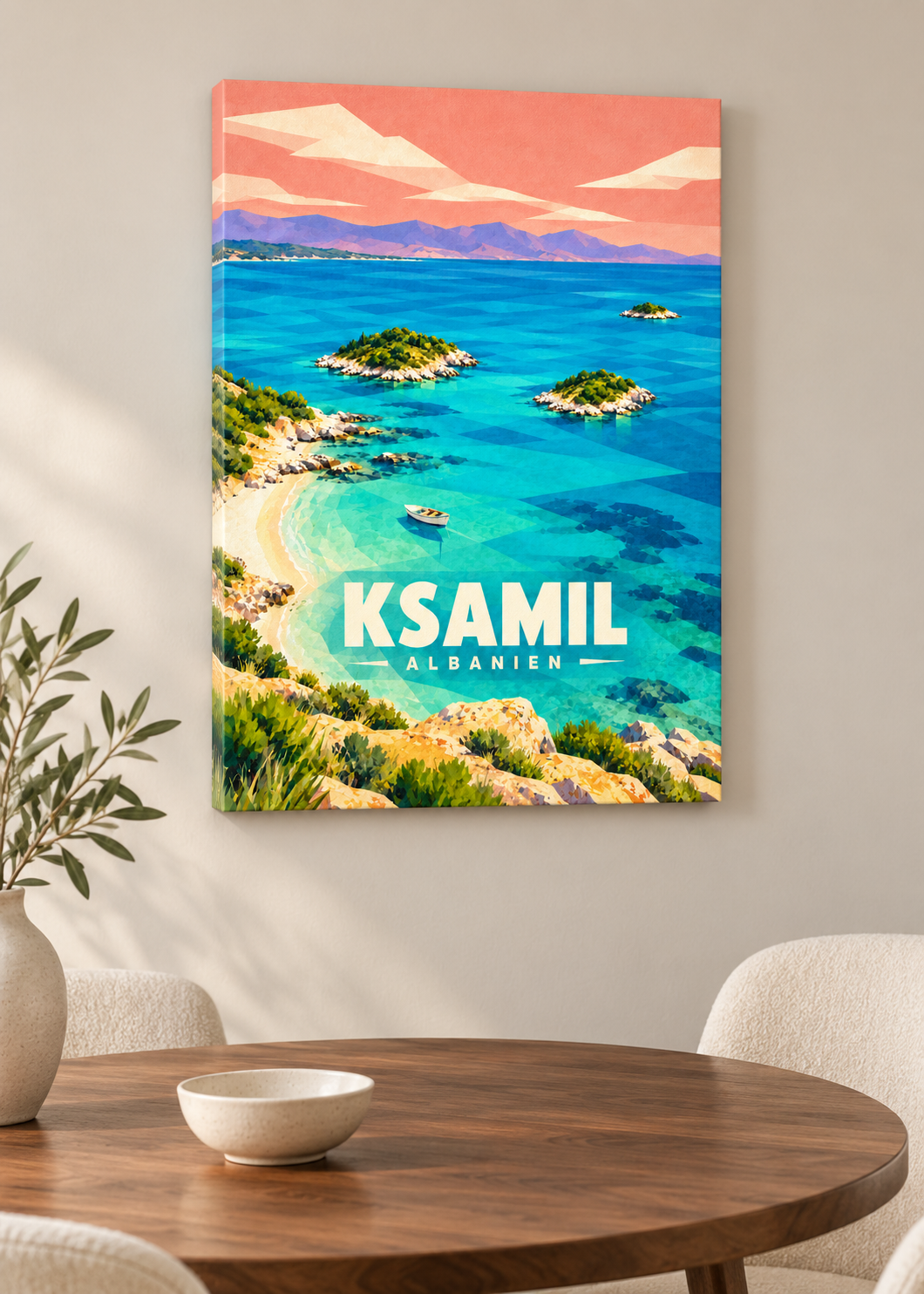 Ksamil – rahmenlose Slim-Leinwand