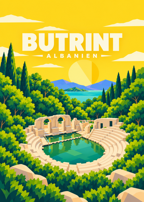 Butrint in Albanien – geometrische Illustration
