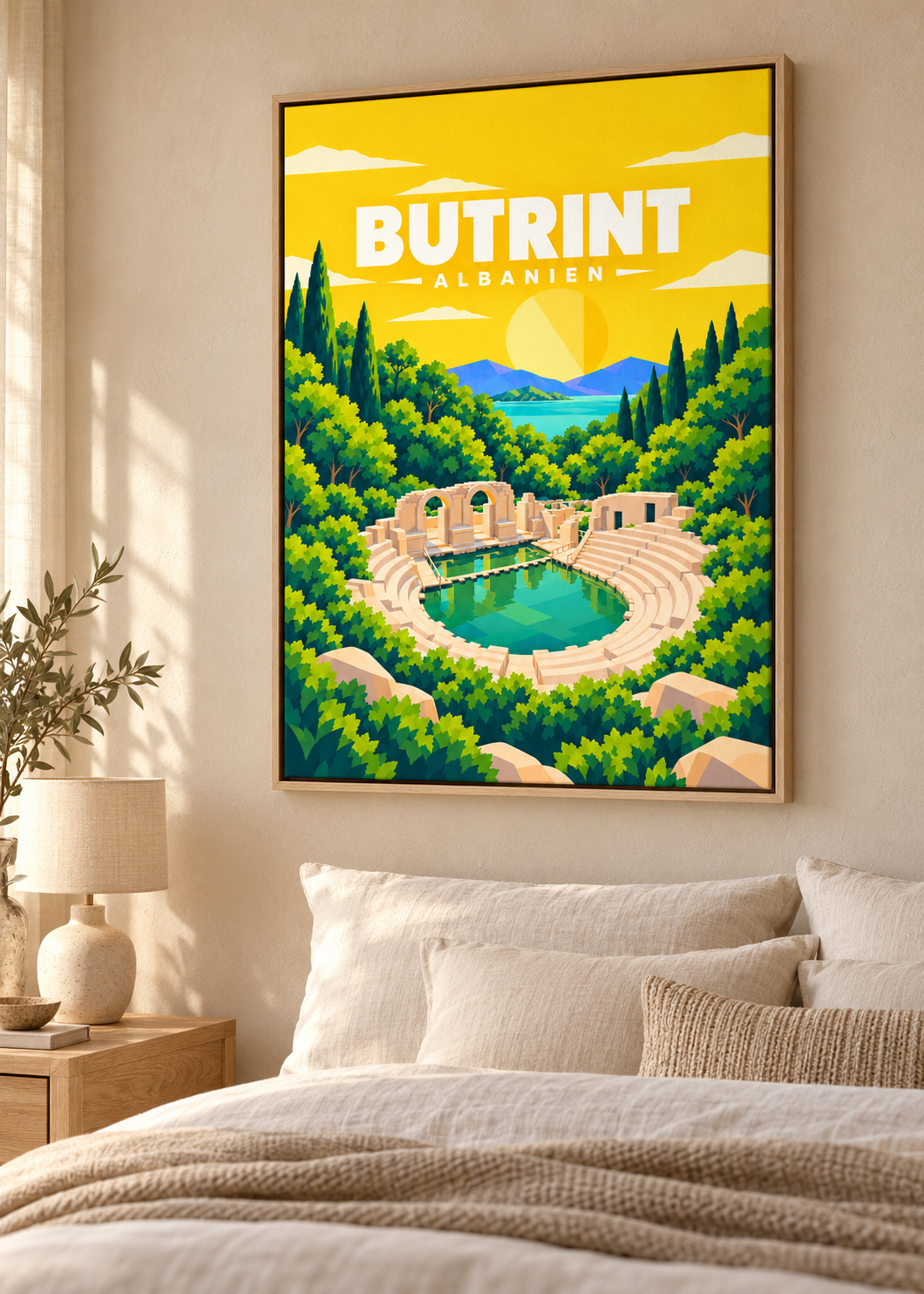 Butrint – Leinwand im Eichen-Schattenfugenrahmen